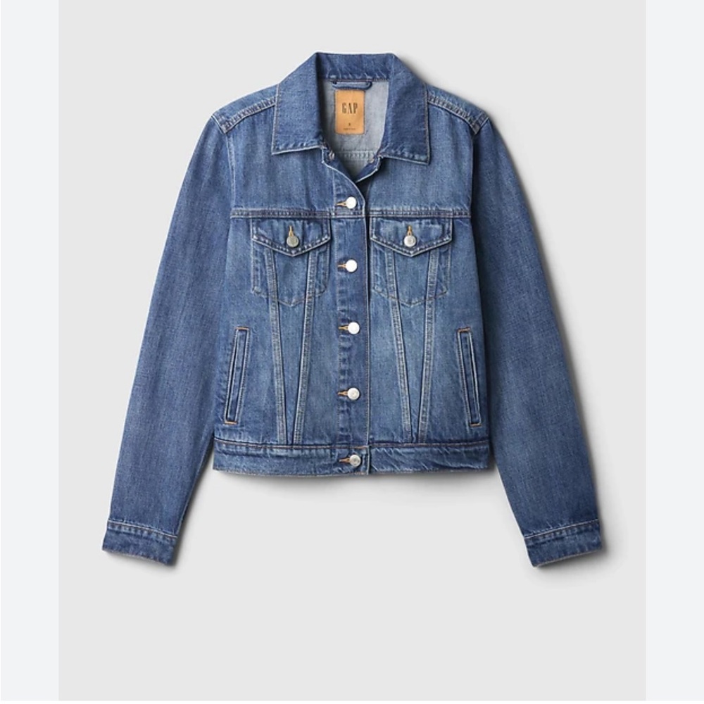 GAP large Blue Denim Trucker Jacket - Women's